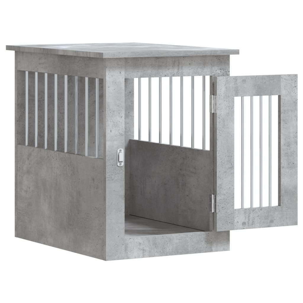 Meuble de cage pour chiens gris béton 45x62x59 cm