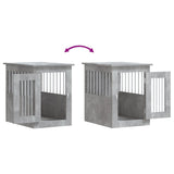 Meuble de cage pour chiens gris béton 45x62x59 cm