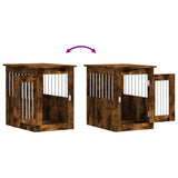 Meuble de cage pour chiens chêne fumé 45x62x59 cm