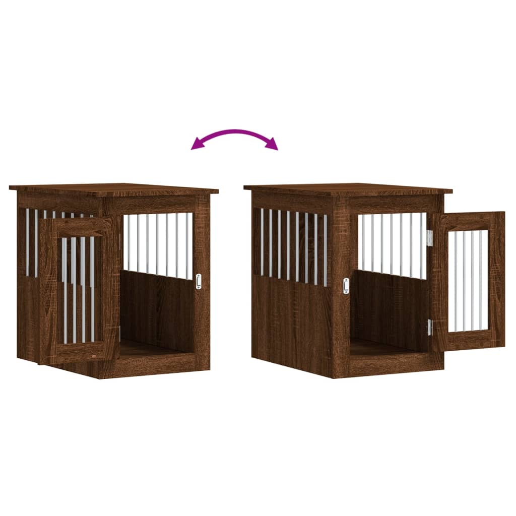 Meuble de cage pour chiens chêne marron 45x62x59 cm