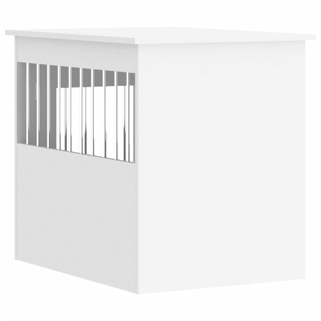 Meuble de cage pour chiens blanc 55x75x65 cm bois d'ingénierie