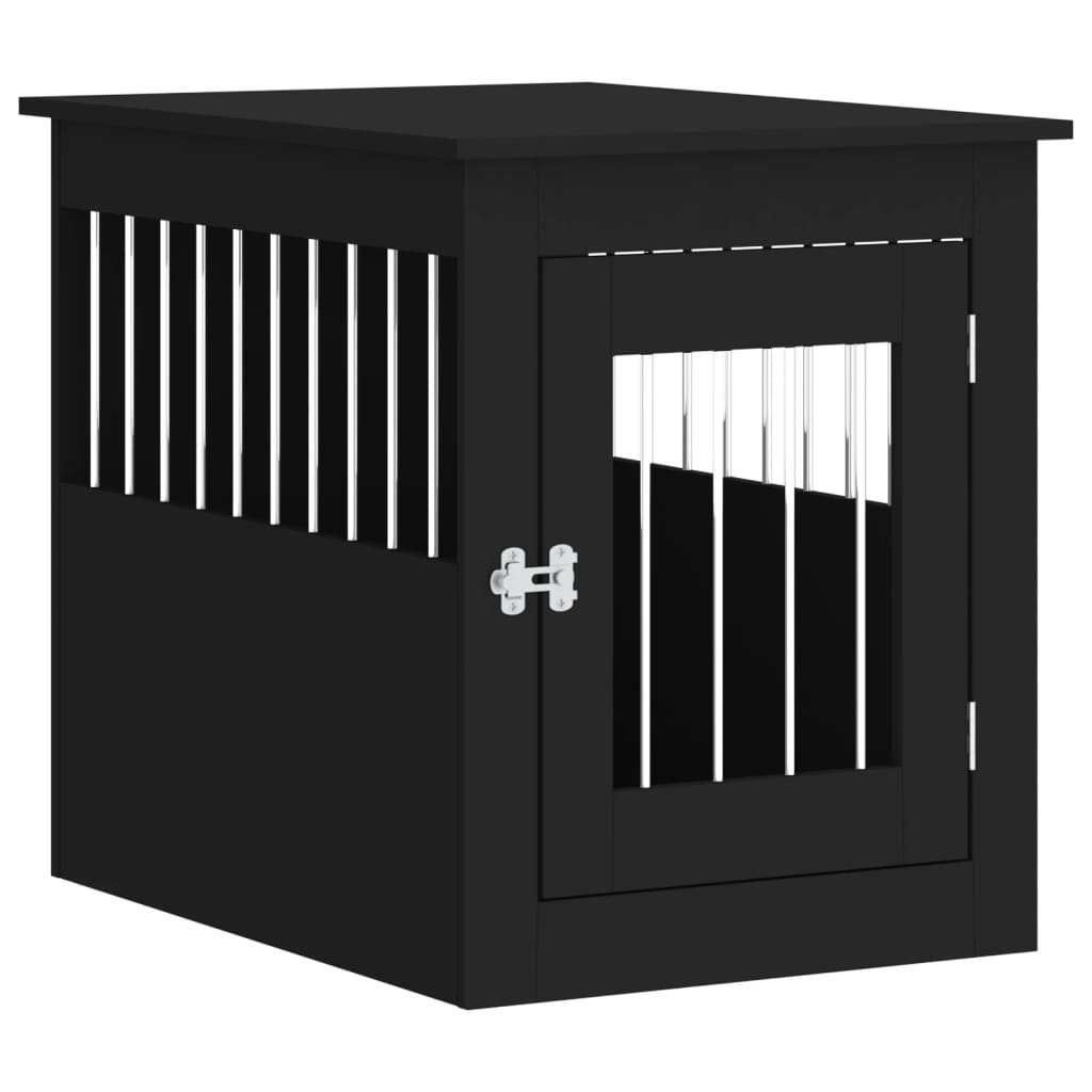 Meuble de cage pour chiens noir 55x75x65 cm bois d'ingénierie