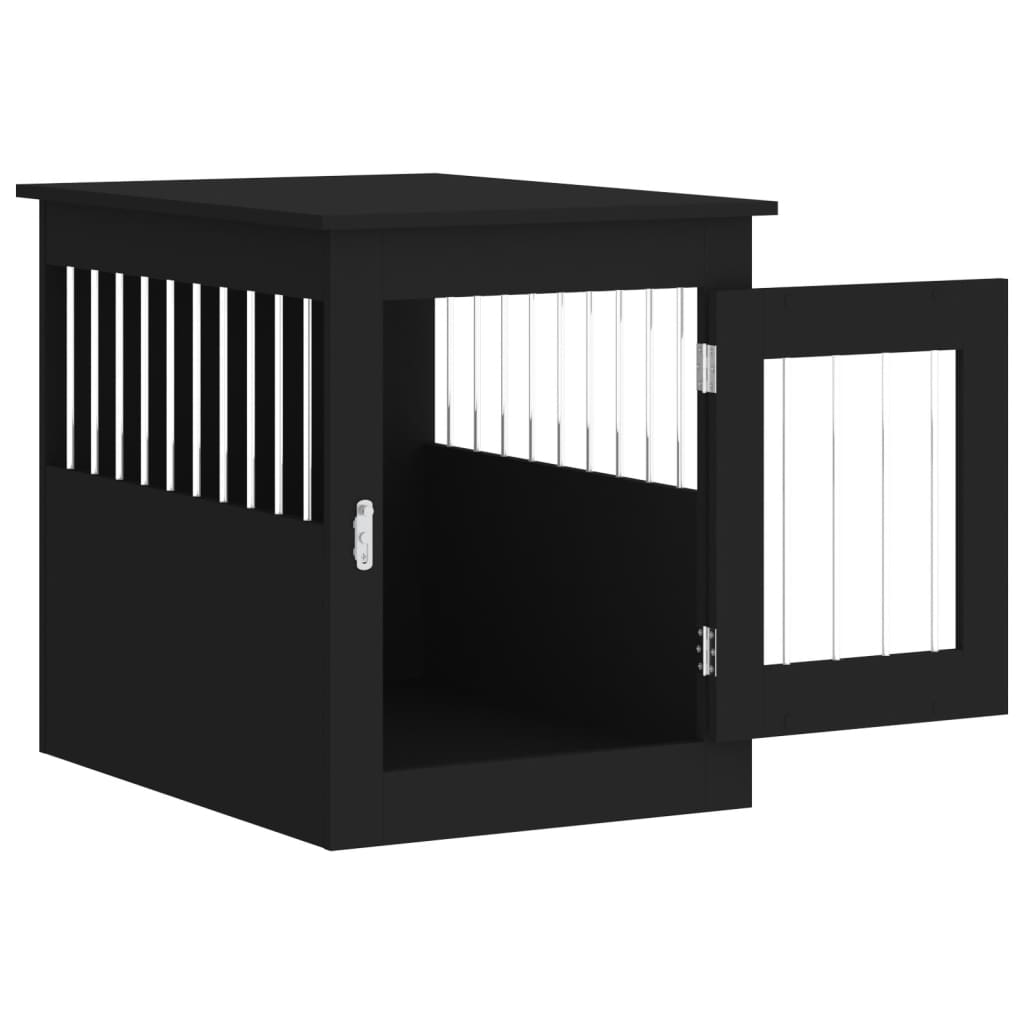 Meuble de cage pour chiens noir 55x75x65 cm bois d'ingénierie