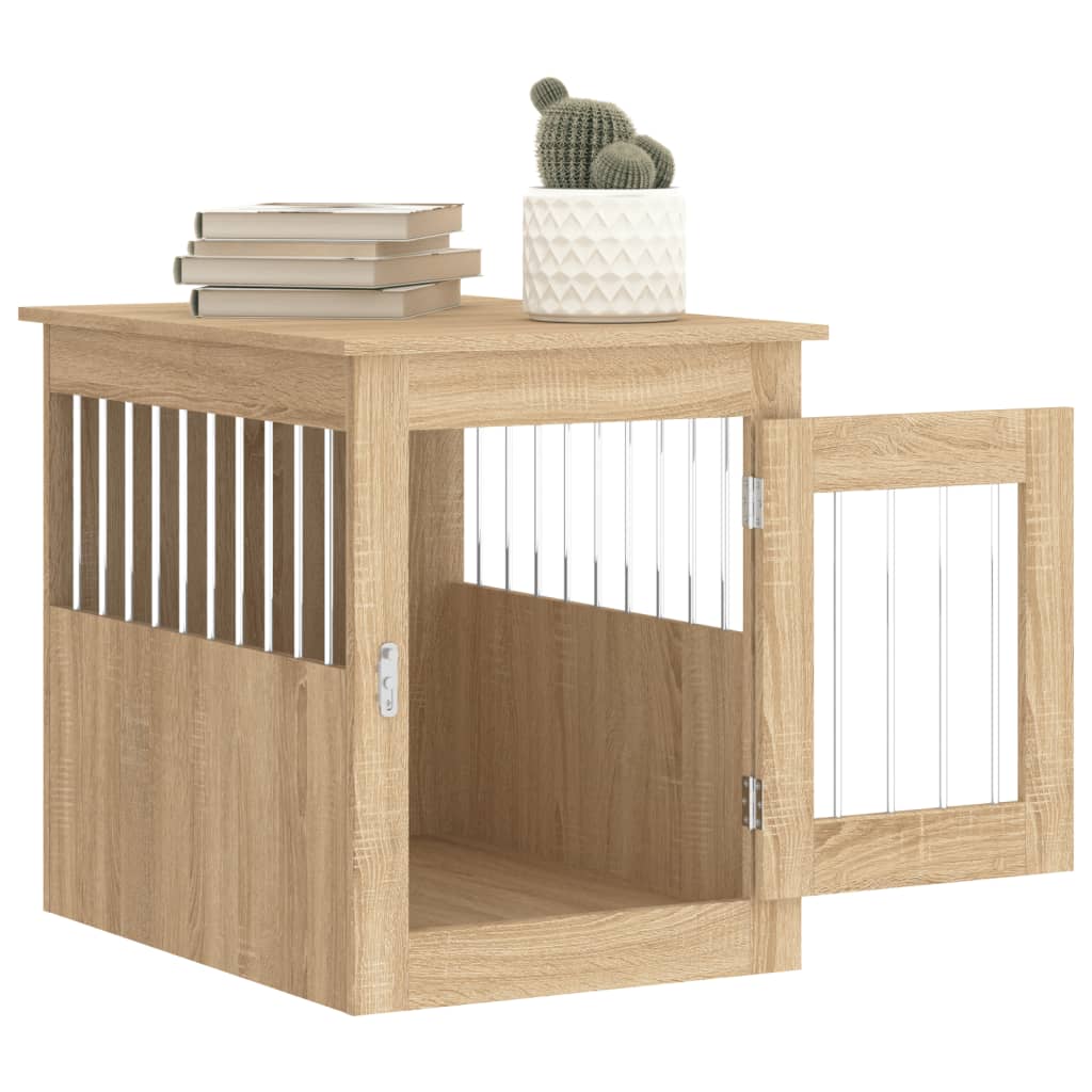 Meuble de cage pour chiens chêne sonoma 55x75x65 cm