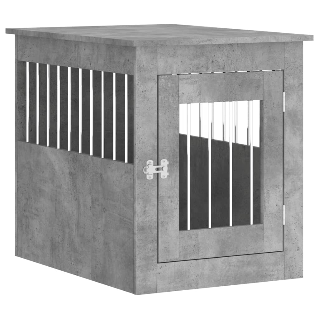 Meuble de cage pour chiens gris béton 55x75x65 cm