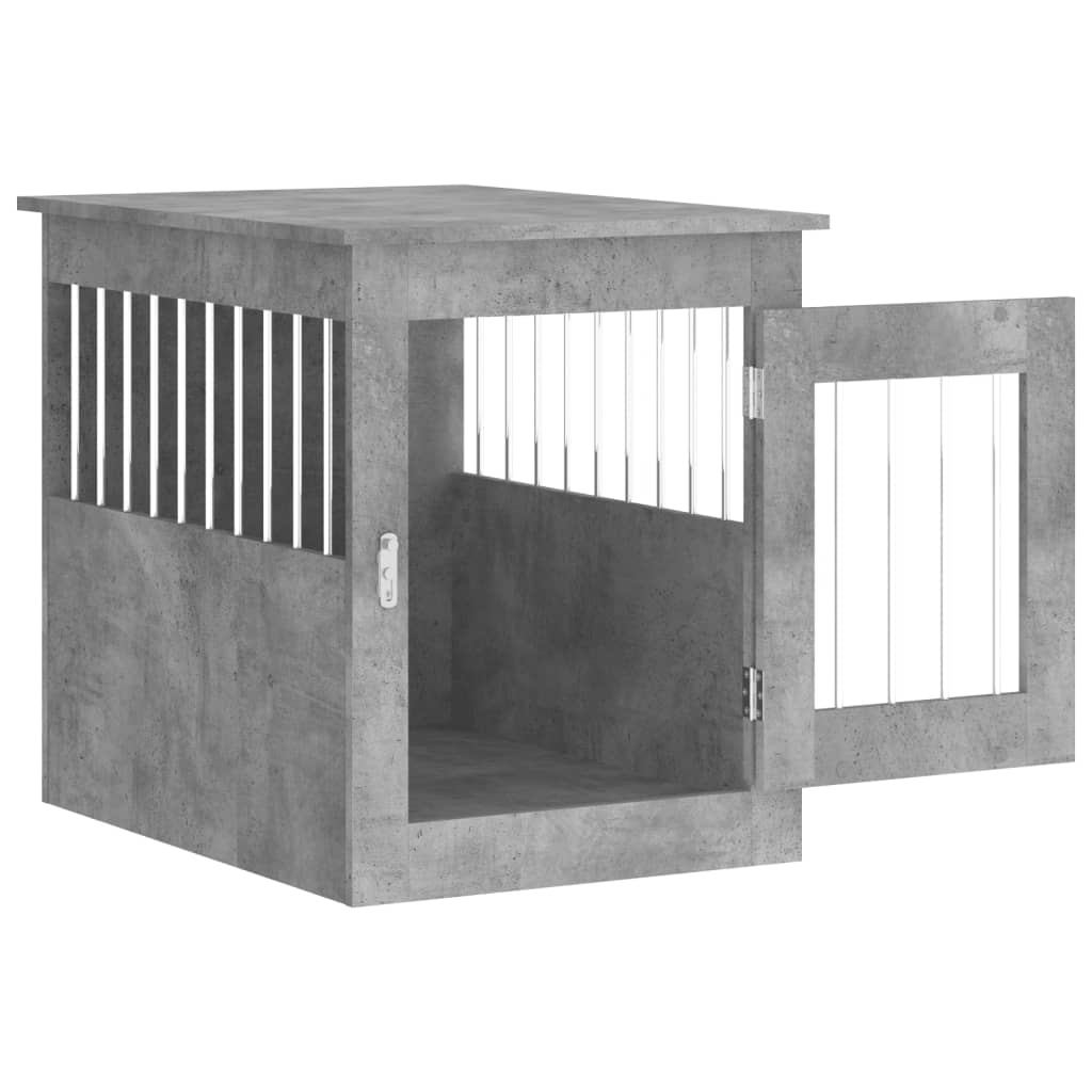 Meuble de cage pour chiens gris béton 55x75x65 cm