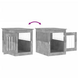 Meuble de cage pour chiens gris béton 55x75x65 cm