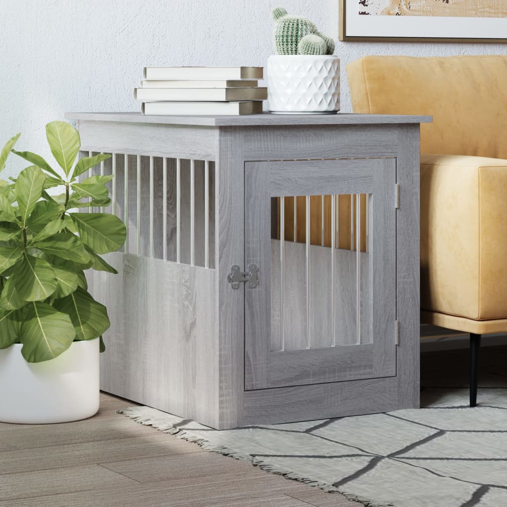 Meuble de cage pour chiens sonoma gris 55x75x65 cm