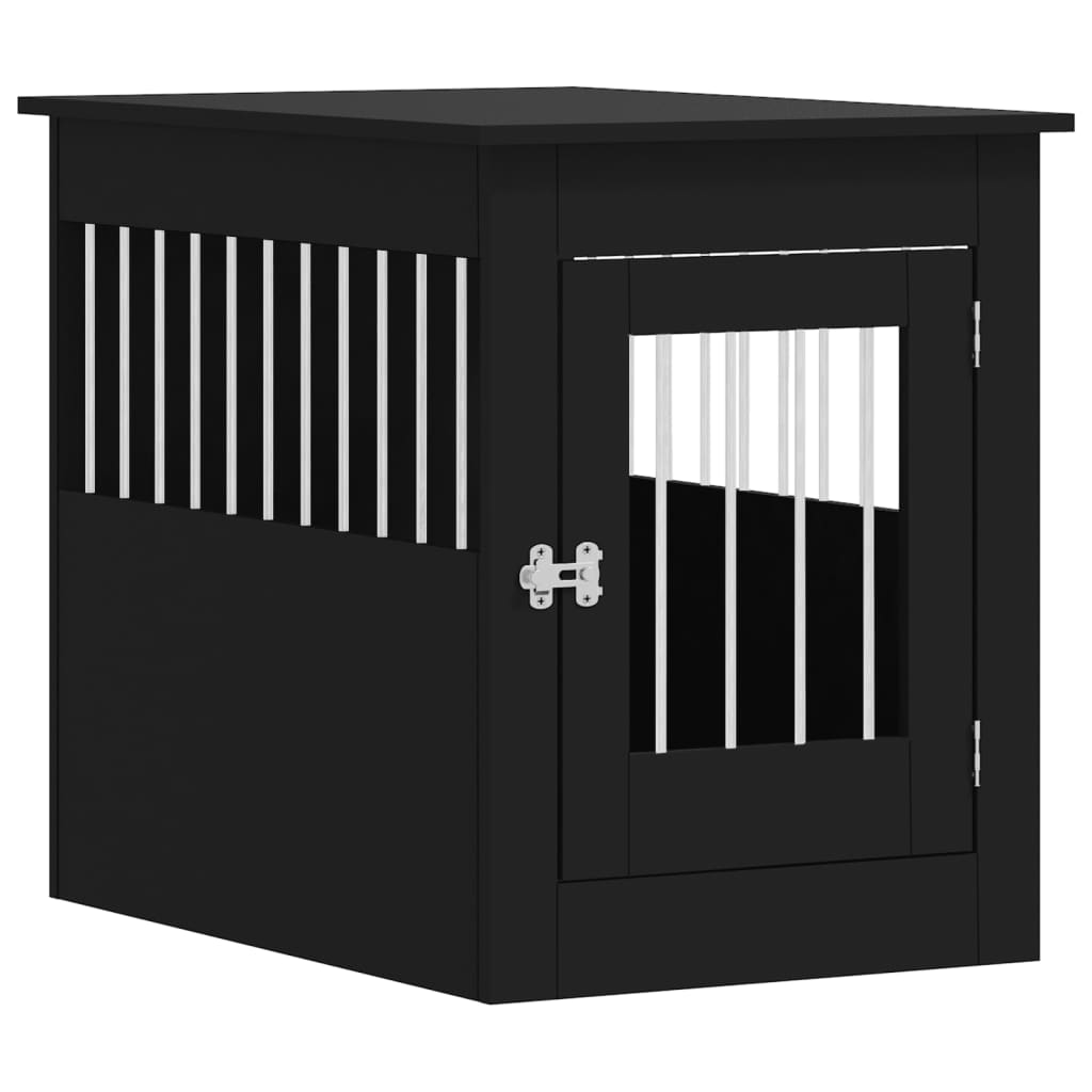 Meuble de cage pour chiens noir 55x80x68 cm bois d'ingénierie