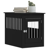 Meuble de cage pour chiens noir 55x80x68 cm bois d'ingénierie