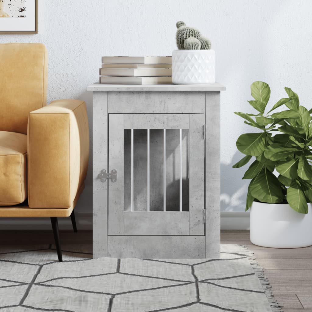 Meuble de cage pour chiens gris béton 55x80x68 cm