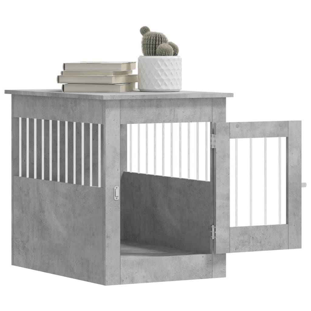 Meuble de cage pour chiens gris béton 55x80x68 cm