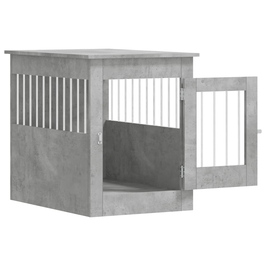 Meuble de cage pour chiens gris béton 55x80x68 cm