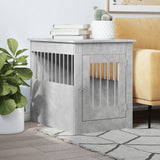 Meuble de cage pour chiens gris béton 55x80x68 cm