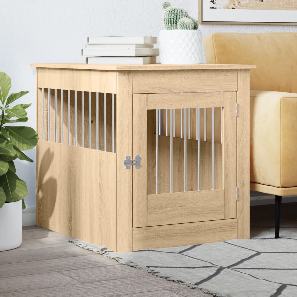 Meuble de cage pour chiens chêne sonoma 64,5x80x71 cm