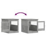 Meuble de cage pour chiens gris béton 64,5x80x71 cm