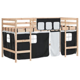 Lit mezzanine pour enfants avec rideaux sans matelas 80x200 cm