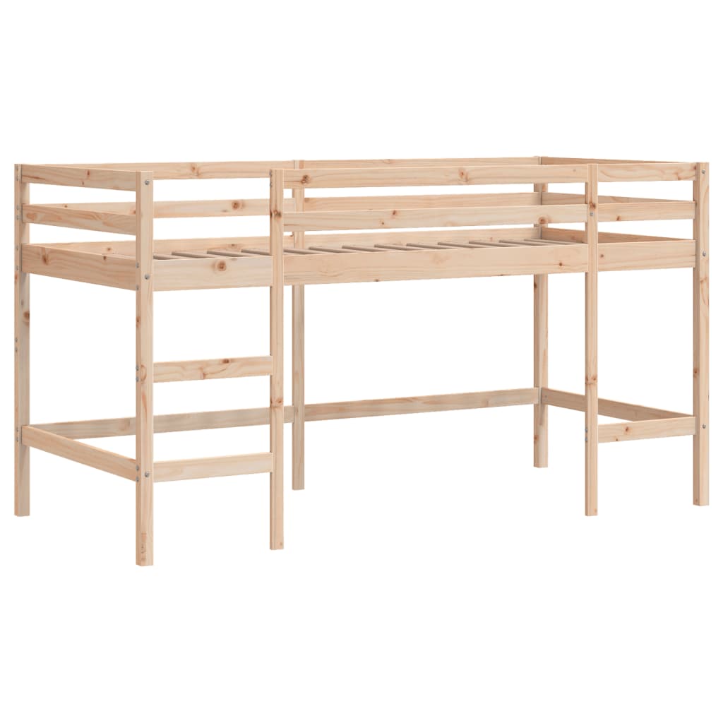 Lit mezzanine pour enfants avec rideaux sans matelas 80x200 cm