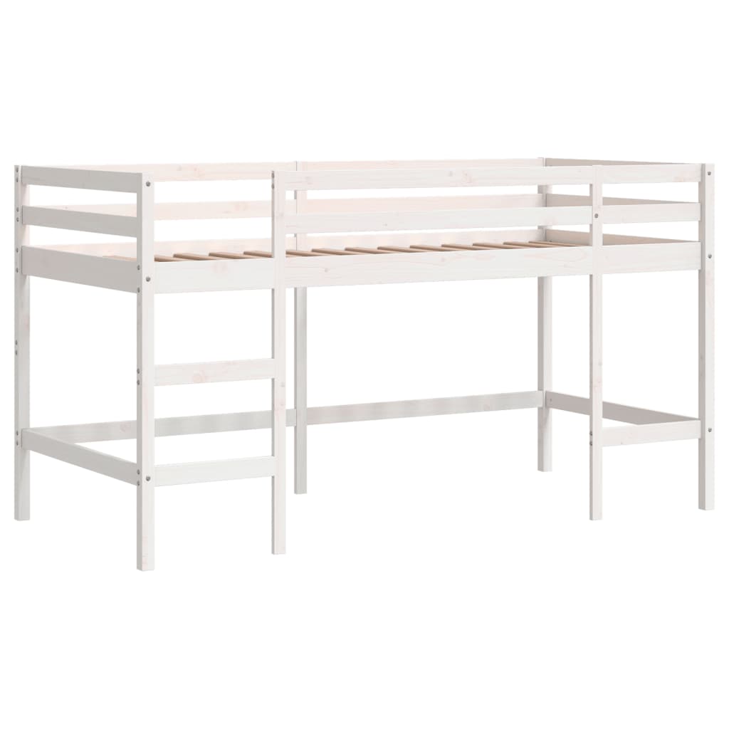 Lit mezzanine enfants avec rideaux sans matelas bleu 90x200cm