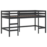 Lit mezzanine enfants avec rideaux sans matelas 90x190 cm