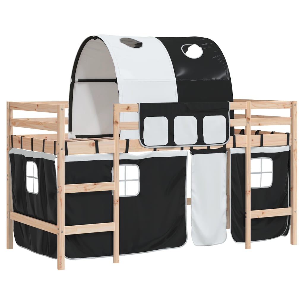 Lit mezzanine enfants avec tunnel sans matelas 80x200 cm