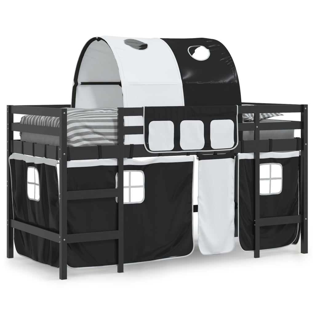 Children's loft bed with tunnel without mattress 80x200 cm