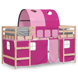 Children's loft bed with tunnel without mattress pink 90x200 cm