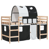 Lit mezzanine enfants avec tunnel sans matelas 90x190 cm