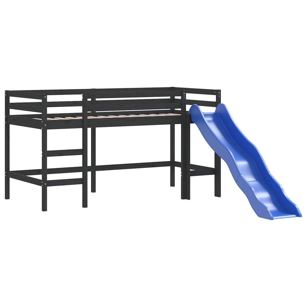 Lit mezzanine pour enfants avec rideaux sans matelas 80x200 cm