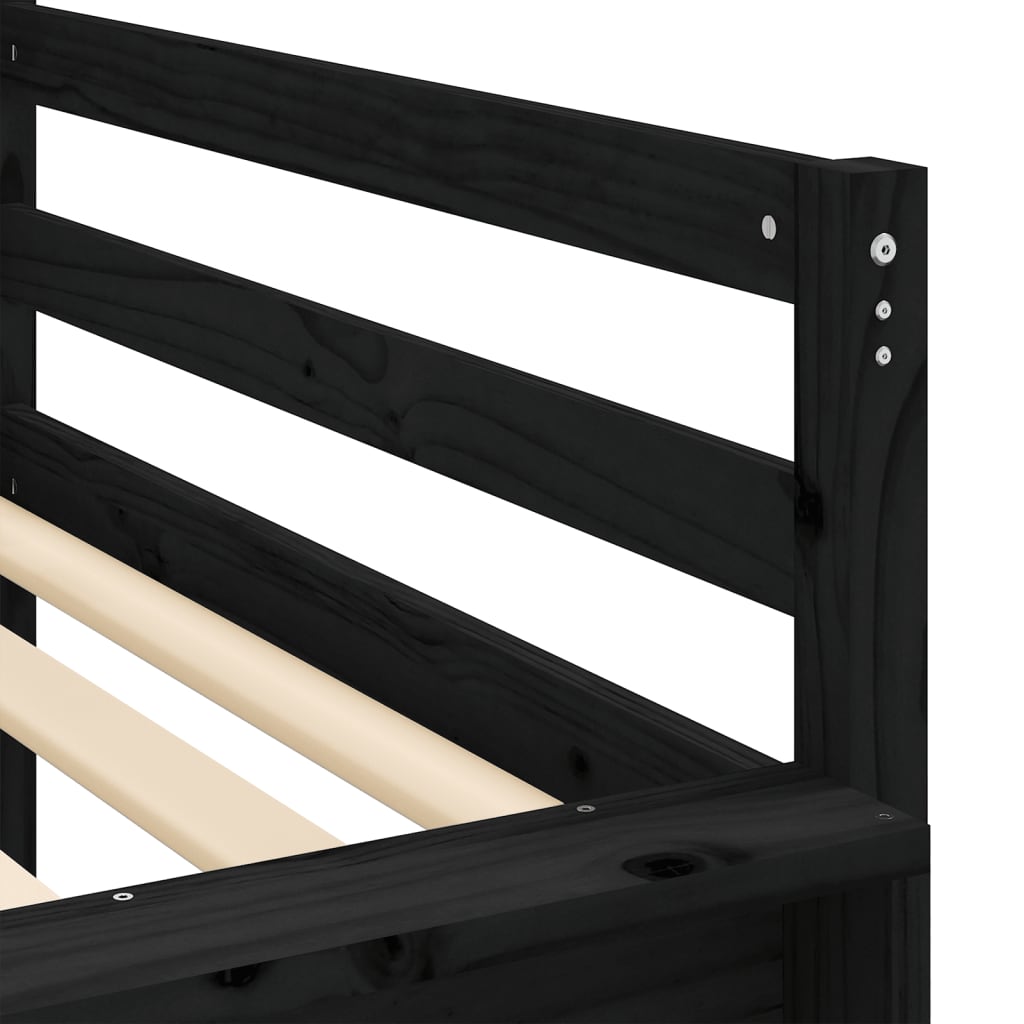 Lit mezzanine pour enfants avec rideaux sans matelas 80x200 cm