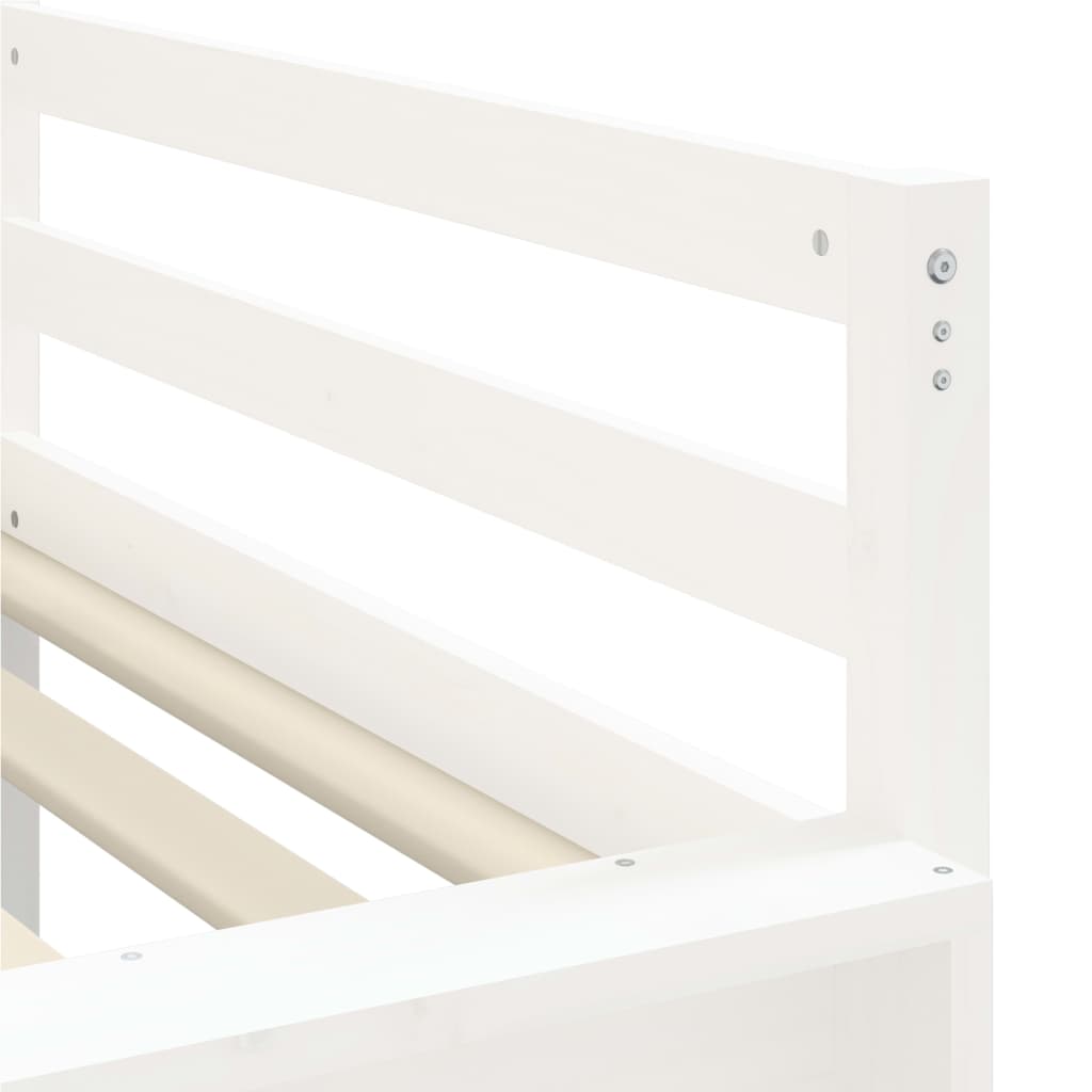 Lit mezzanine enfants avec rideaux sans matelas bleu 90x200cm