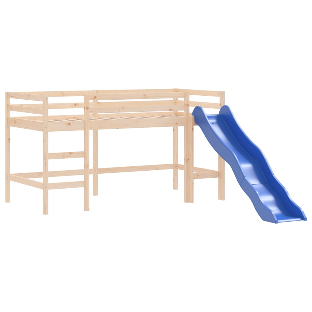 Lit mezzanine enfants avec tunnel sans matelas 80x200 cm