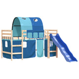 Children's loft bed with tunnel without mattress blue 80x200 cm