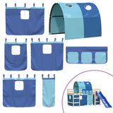 Children's loft bed with tunnel without mattress blue 80x200 cm