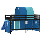 Children's loft bed with tunnel without mattress blue 80x200 cm