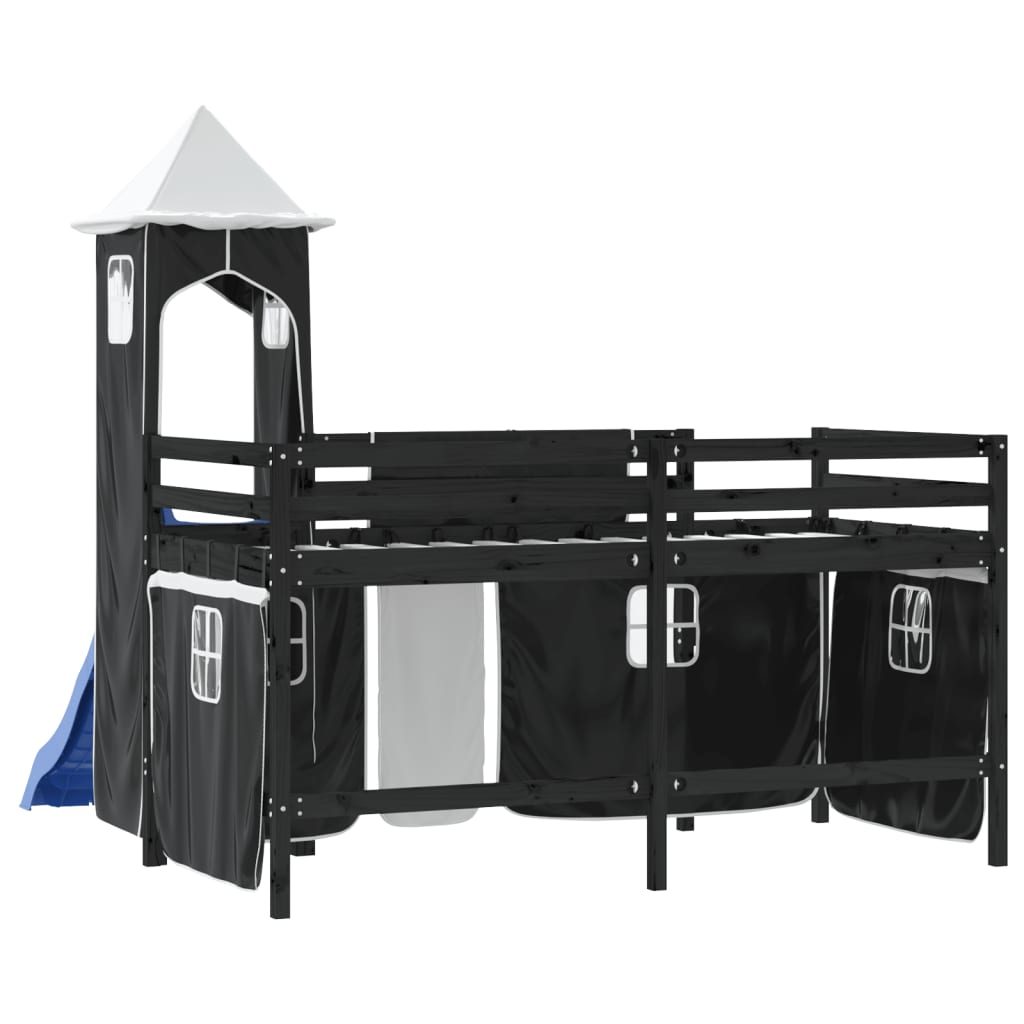 Lit mezzanine enfants avec tour sans matelas 90x190 cm