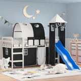 Children's loft bed with tower without mattress 90x200 cm