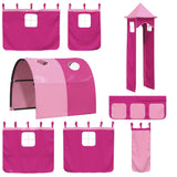 Children's loft bed with tower without mattress pink 90x190 cm