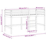 Kinderhochbett ohne Matratze mit Leiter schwarz 90x200cm