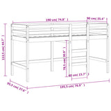 Kinderhochbett ohne Matratze mit Leiter 90x190 cm