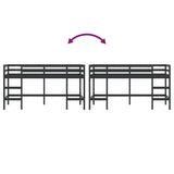 Children's loft bed without mattress with ladder black 80x200cm