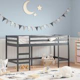 Children's loft bed without mattress with ladder black 80x200cm