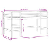 Kinderhochbett ohne Matratze mit Leiter 90x200 cm