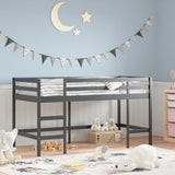 Children's loft bed without mattress with ladder black 90x200cm