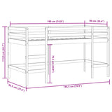 Kinderhochbett ohne Matratze mit Leiter schwarz 90x190cm