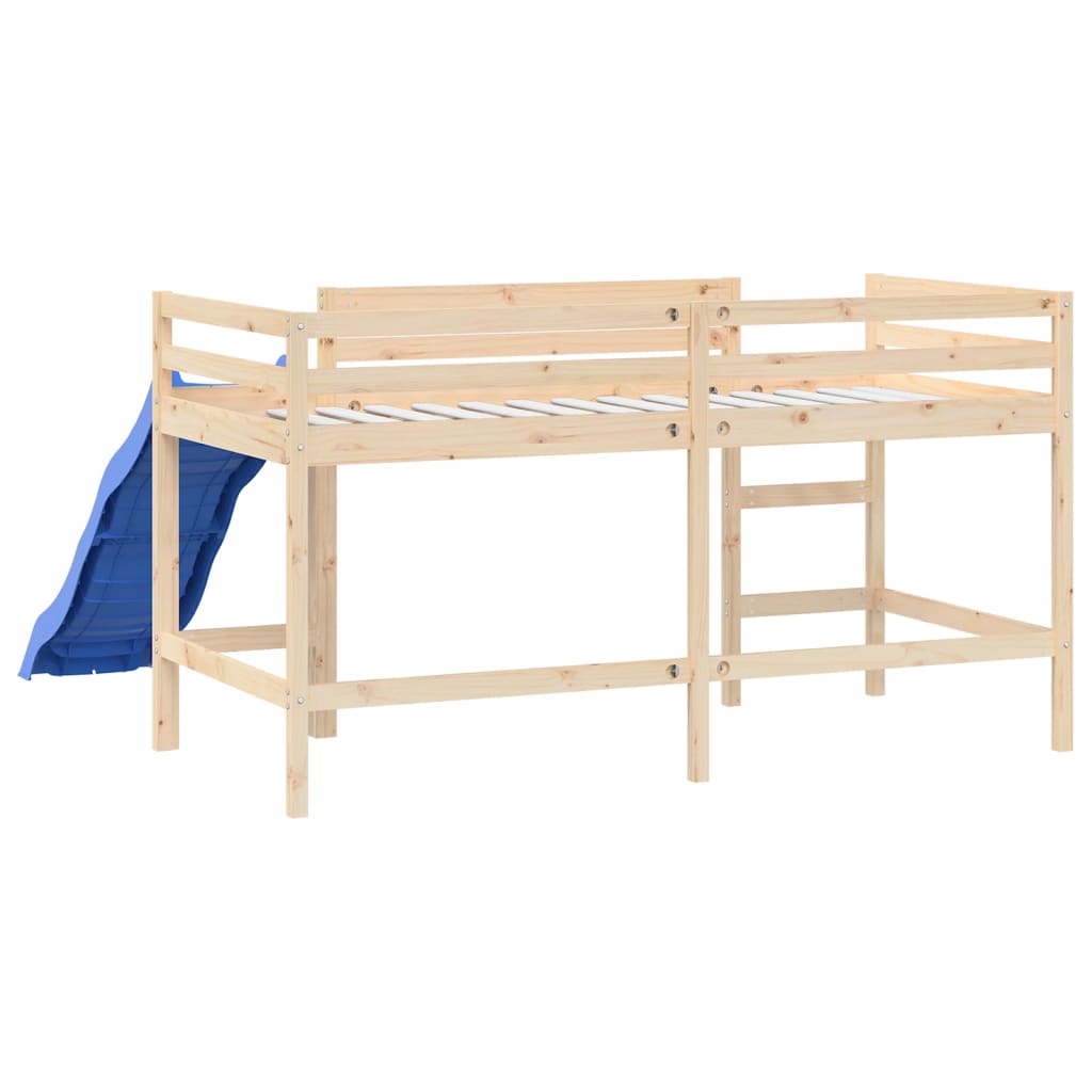 Kinderhochbett ohne Matratze mit Rutsche 80x200 cm