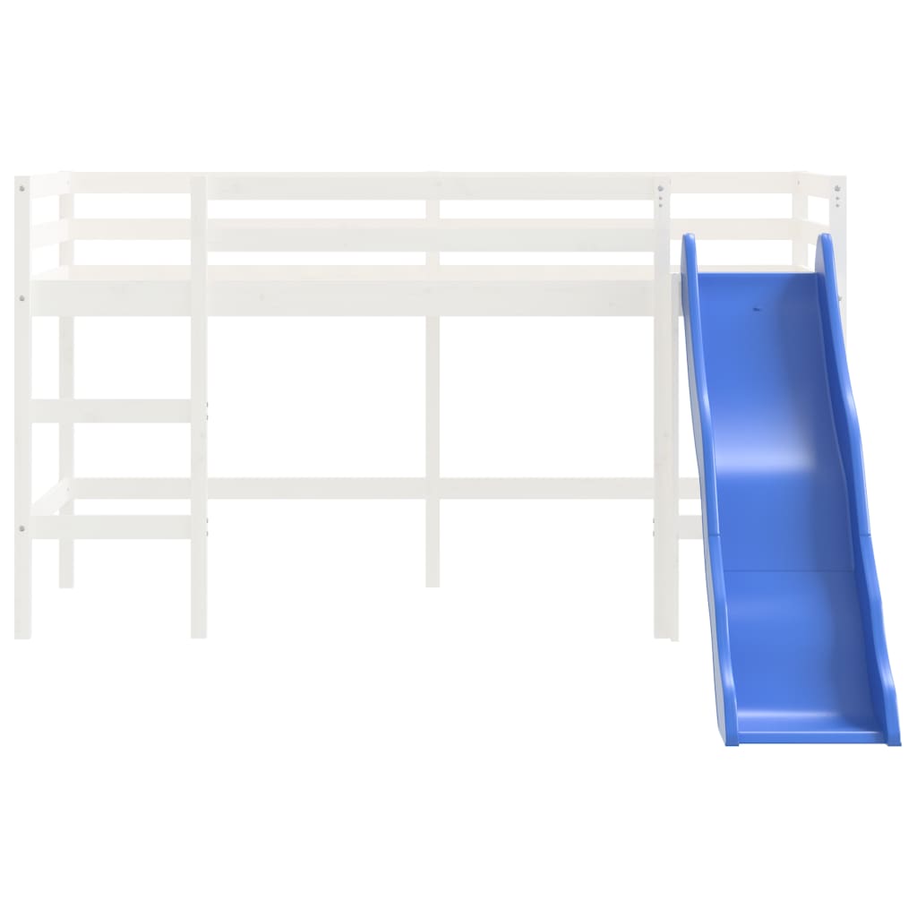 Lit mezzanine d'enfants sans matelas avec toboggan 80x200 cm