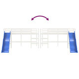 Lit mezzanine d'enfants sans matelas avec toboggan 80x200 cm