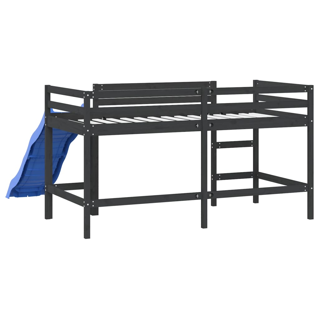 Children's loft bed without mattress with slide 80x200 cm