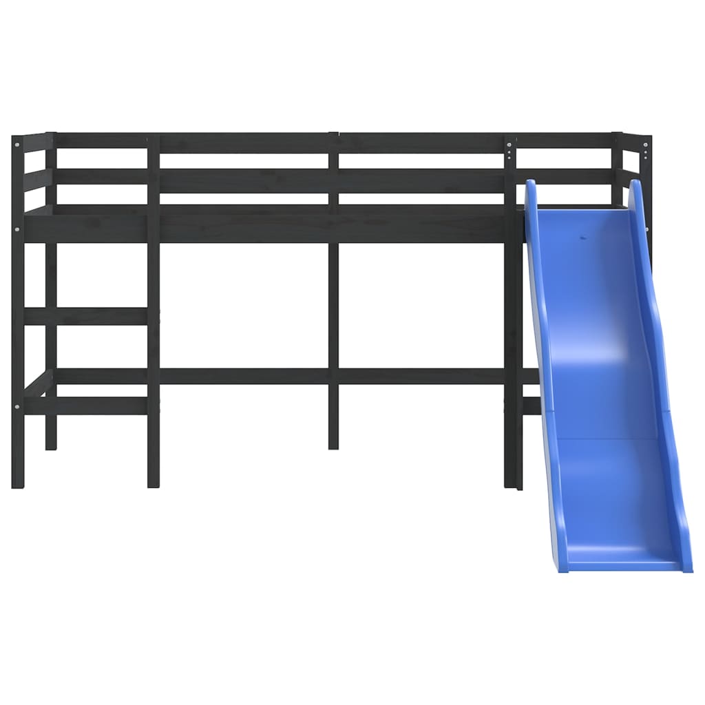 Lit mezzanine d'enfants sans matelas avec toboggan 90x190 cm